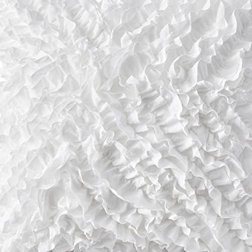 Leeden Throw Pillow Covers (Set of 2), 3D Design Handmade Cute Ruffles Pillowcase, Christmas Decorative Cushion Cover for Sofa Couch Bedroom Living Room, 22 x 22 inch, White
