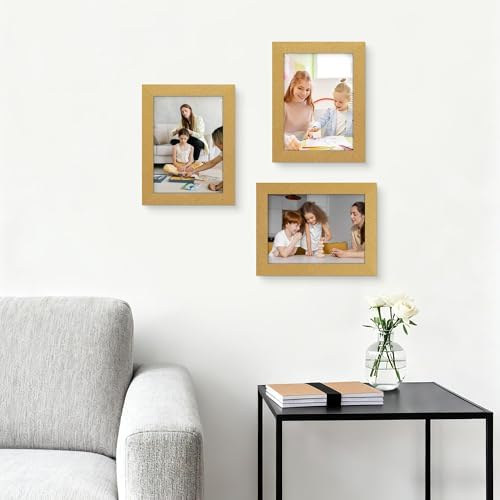 Picrit 5x7 Picture Frame Set of 12, Modern Gallery Wall Frames, Gold