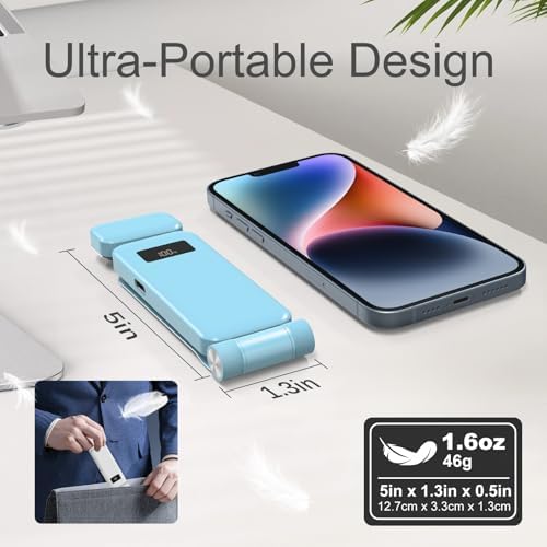 KTEBO Rechargeable Book Light with Clip & Battery Indicator, 9 Luminescence Modes, USB-C Portable 1.6 oz Ultralight Lamp for Night Reading in Bed, Readers - Blue