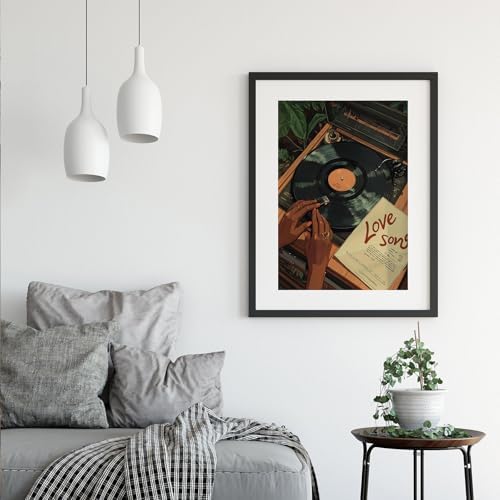 Black Girl Canvas Wall Art Afro Women Music Wall Decor, 16"x24" Unframed | African American Wall Decor, Fashion Girl Abstract Posters Prints, DJ Boho Black Female Paintings, Living Room Bedroom Decor