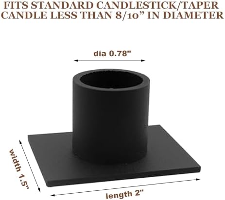 GUTE Taper Candle Holder Matte Black Iron Candlestick Decor Farmhouse 8Pcs