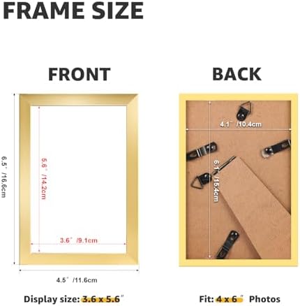 Giftgarden 4x6 Picture Frame Set of 18, Lightweight 4 by 6 Frames Bulk for Gallery Wall Photo Hanging and Tabletop Display, Gold