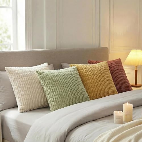 Fancy Homi 4 Packs Decorative Throw Pillow Covers for Living Room Couch Bed, Modern Farmhouse Boho Home Décor Accent Cushion Case, 26" x 26", Fall