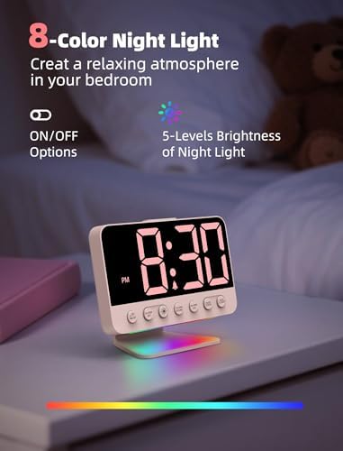Odokee Digital Alarm Clocks for Bedrooms with Large Bold Number