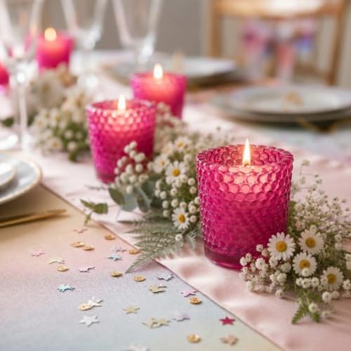 Richland Votive Candle Holders Hobnail Pink Set of 12