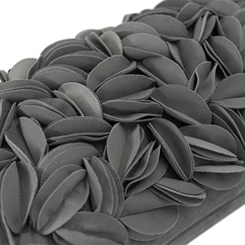 KINGROSE Handmade 3D Flower Pillow Cover, Velvet, 12 x 20 Inches, Grey