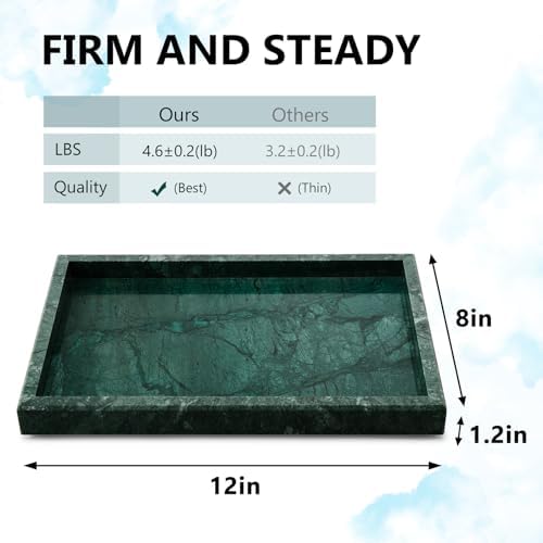 Real Natural Marble Tray for Bathroom, Vanity, Kitchen Counter & Desktop