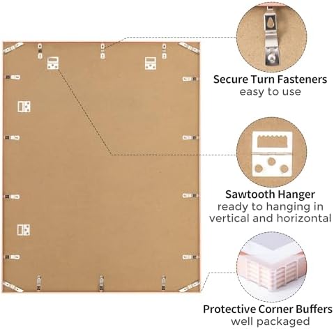 22x28 Metal Picture Frame with 18x24 Mat, Brushed Aluminum Finish, Tempered Glass Front, and Attached Hanging Hardware - Wall Display Frames for Vertical or Horizontal Orientation - Rose Gold