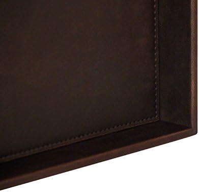 Vixdonos Leather Valet Tray Rectangular Catchall Tray Counter Organizer for Key,Jewelry,Perfume,Glasses and Watches(Brown)