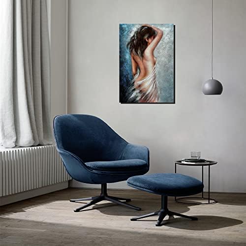 Abstract Woman Painting Canvas Art Print Framed Wall Art Girls Room Bedroom Decoration Modern Home Décor Artwork 16"x24" Large