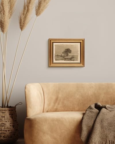 WHASAYART Gold Framed Vintage Wall Art for Living Room, Landscape Painting Prints Shelf Decor for Kitchen, Aesthetic Tree of Life Farmhouse Bedroom Wall Decor, Gifts for Family - Country Road 8x10in