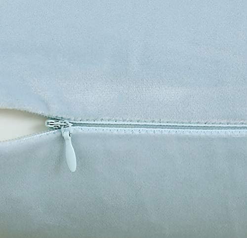 Jeneoo Comfy Soft Velvet Couch Throw Pillow Covers Decorative Solid Square Cushion Cases for Bedroom Sofa Car Decor (Baby Blue, 18 x 18 Inches, 2 Pieces)