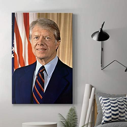 Renditions Gallery Jimmy Carter Presidental Portrait Wall Art, Premium Gallery Wrapped Canvas Decor, Ready to Hang, 60 in H x 40 in W, Made in America Print