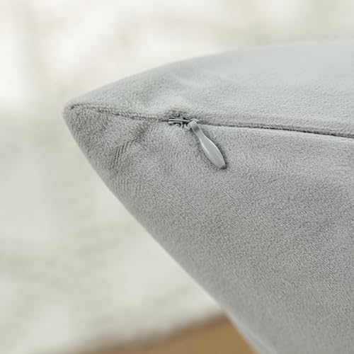 Home Brilliant Decorative Euro Shams Covers 26 x 26 inch Velvet Pillow Covers for Couch Bench Sofa Bedroom 26x26, Set of 2, Rock Gray