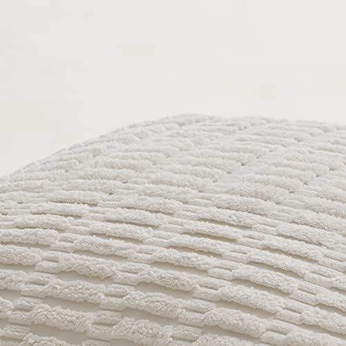 Fancy Homi 4 Packs Decorative Throw Pillow Covers for Living Room Couch Bed, Modern Farmhouse Boho Home Décor Accent Cushion Case, 18" x 18", White