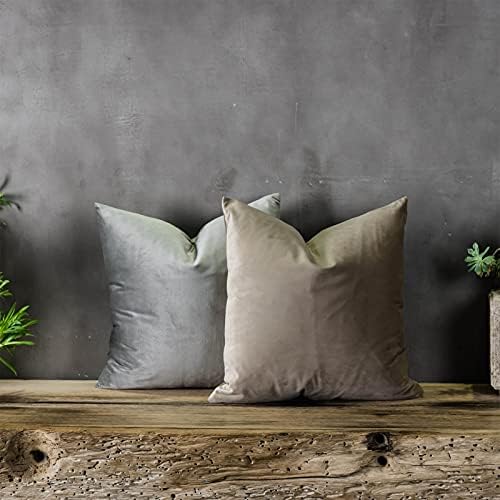 Stone Couch Velvet Throw Pillow Covers 22x22 inch Set of 2 with Zipper Decorative Luxury Soft Solid Rectangle Cushion Covers Case for Sofa Bed Living Room Car