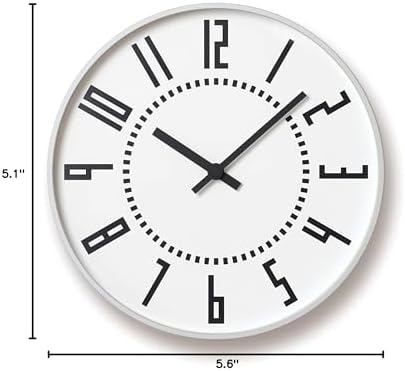 Remnos TIL16-01WH Lemnos Wall Clock, Analog, Ec Clock, Aluminum, White, Diameter: 10.0 inches (25.6 cm)