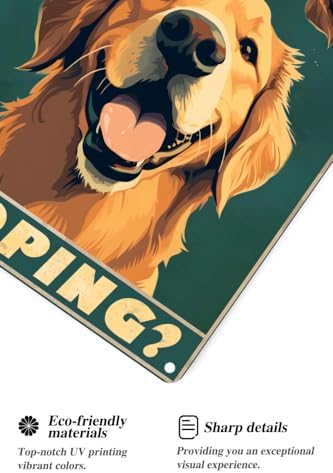 Metal Sign Golden Retriever Are You Pooping Sign Vintage Funny Sign Retro Aluminum Tin Signs for Home Farm Garden Bar Bathroom Kitchen 8x12 Inches(169)