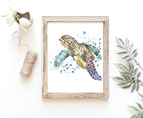 Sea Turtle Art Print - Unframed - 11x14 | Stunning Oceanic Wildlife Decor | Enhance Your Living Space with the Elegance and Serenity of Marine Life | Aesthetic Room Dcor | Modern Home Decor
