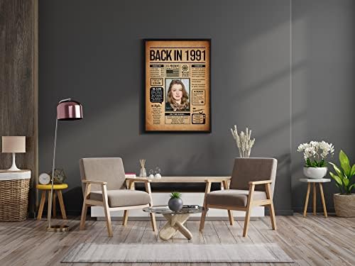 Back in 1991 Poster Sign, Personalized Birthday Gifts Idea, Custom 1991 Historical Birthday Newspaper, Born in 1991 Birthday Party Decorations, Fun Fact for the Day You Were Born, Decor Art Print
