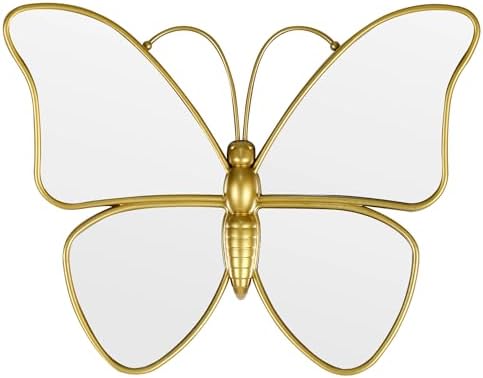 Decorative Butterfly Wall Mirror with Gold Plastic Frame (14.5x11.8inch)