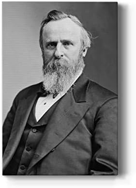 Renditions Gallery Rutherford B. Hayes Presidental Portrait Wall Art, Premium Gallery Wrapped Canvas Decor, Ready to Hang, 48 in H x 32 in W, Made in America Print