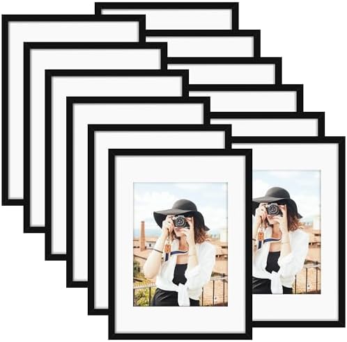 Picrit 11x15 Picture Frame Set of 12, Modern Gallery Wall Frames, Black