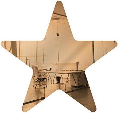 Marketing Holders Acrylic Mirror 4" Star Rose Gold Flat DIY Smooth Edge Plexiglass Tiles .118 3MM Thick Rounded Corners Decor for Holiday Party Bridal Shower and Boutiques