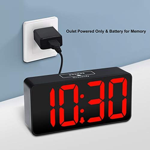 DreamSky Small Digital Alarm Clock for Bedroom with Large Big Numbers