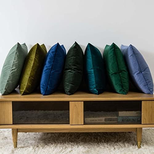 16x16 Velvet Throw Pillow Covers Set of 2 for Couch Sofa Bed,Navy Blue