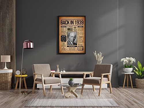 Back in 1939 Poster Sign, Personalized Birthday Gifts Idea, Custom 1939 Historical Birthday Newspaper, Born in 1939 Birthday Party Decorations, Fun Fact for the Day You Were Born, Decor Art Print