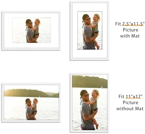 Picrit 11x17 Picture Frame Set of 12, Modern Gallery Wall Frames, White