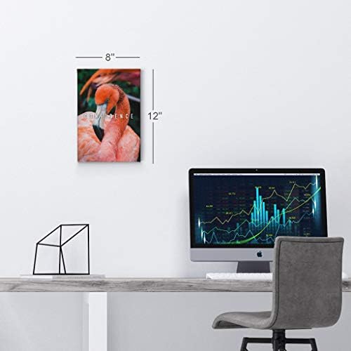 Smile Art Design Confidence Lettering Beautiful Flamingo Motivational Wall Art Canvas Print Inspirational Wall Art Entrepreneur Quote Office Living Room Decor Artwork Gift Ready to Hang 22x15