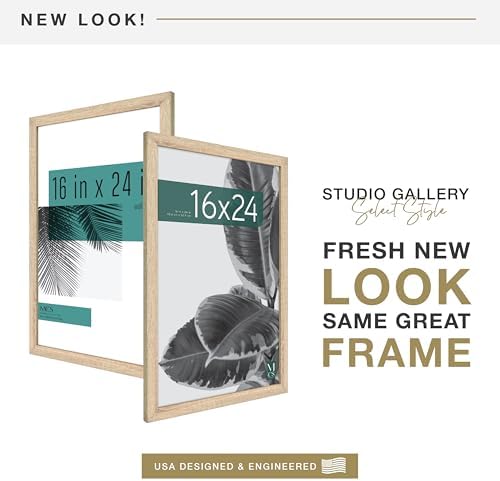 MCS Studio Gallery Poster Frame, 16x24, Natural Woodgrain, 1-Pack