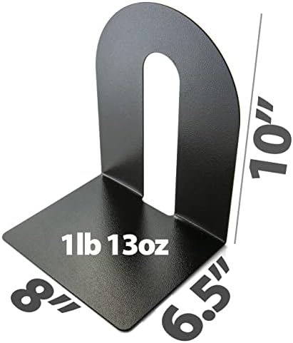 Officemate Bookends, Heavy Weighted 10-inch Steel, Black (93182) (Pack of 6)