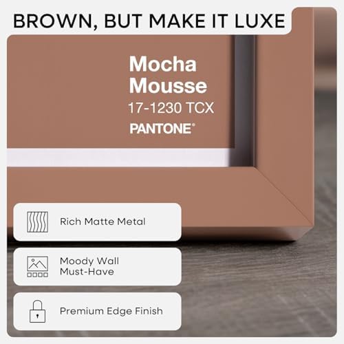 Homeforia 8x11 Mocha Picture Frame, High-End Metal, 6x9 Mat, Glass