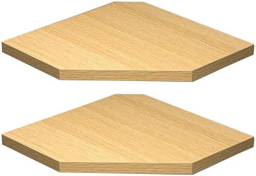 Corner Shelf Wall Mount, Floating Corner Shelves, Set of 2 Corner Wall Shelf Organizer, Rustic Wood Wall Storage Display Shelves for Living Room Bedroom Bathroom Kitchen, Rustic Brown, Oak
