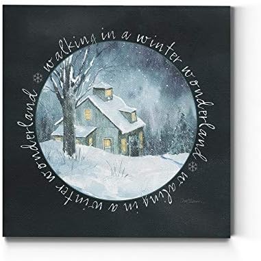 Renditions Gallery Canvas Wall Art for Christmas Decor Walking in a Winter Wonderland Abstract Artwork for Bedroom Home Kitchen Wall Decorations - 40"X40" LT05