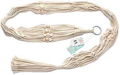 Mkono Macrame Plant Hanger 3 Tier Indoor Outdoor Hanging Planter Basket Cotton Rope with Beads 70 Inches (Pots and Plants NOT Included) (Pack of 3)