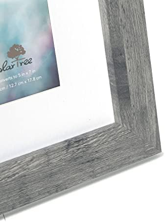 Grey 8x10 Picture Frame with Mat,Display 8x10 without Mat or 5x7 with Mat
