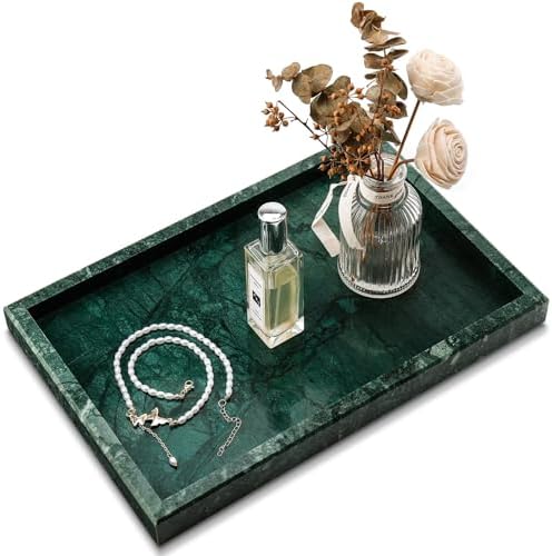 Real Natural Marble Tray for Bathroom, Vanity, Kitchen Counter & Desktop