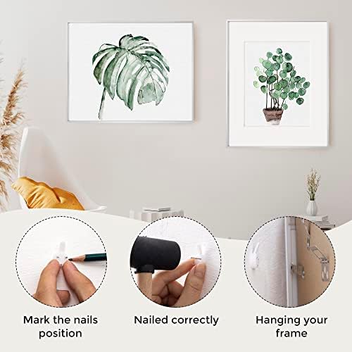 16x20 Metal Picture Frame with 11x14 Mat, Brushed Aluminum Finish, Tempered Glass Front, and Attached Hanging Hardware - Versatile Wall Display Frames for Vertical or Horizontal Orientation(Silver,