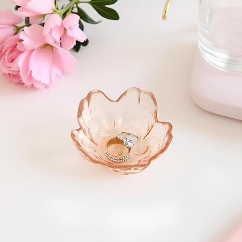 Crystal Orange Flower Ring Dish Jewelry Tray