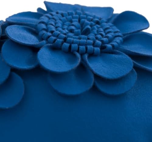 JWH 3D Flower Throw Pillow Cover, Royal Blue, 12x20 Inches