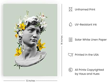 HAUS AND HUES Sage Green Wall Art – Aesthetic Green Room Decor, Vintage Botanical Prints, Minimalist Posters for Bedroom or Dorm (Unframed, 12x16)
