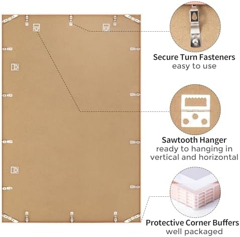 24x36 Metal Picture Frame with 20x30 Mat, Brushed Aluminum Finish, Tempered Glass Front, and Attached Hanging Hardware - Versatile Wall Display Frames for Vertical or Horizontal Orientation(Rose Gold,