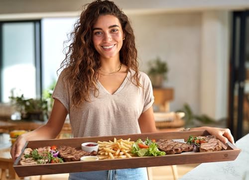 Acacia Wood Serving Tray, 36×12in Large Charcuterie Boards for Party