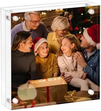 AMEITECH 8x8 Acrylic Picture Frame, Frameless Clear Photo Frames