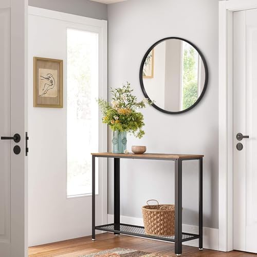 AOAOPQ Wall Mirror Round Simple Aluminum Tempered Glass Frame Modern Round Hanging Mirrors Bathroom 20 inch Black Circle Mirror for Bathroom Hallway Living Room