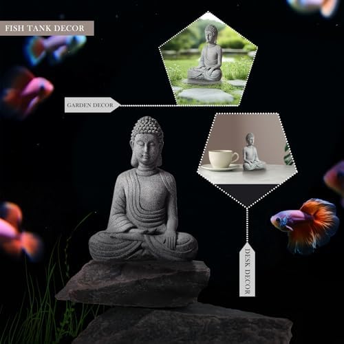 Little Buddah Statue for Home Indoor Aquarium,Meditation Sitting Buddha